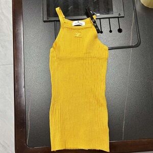 Hollister Mustard Ribbed Mini Dress